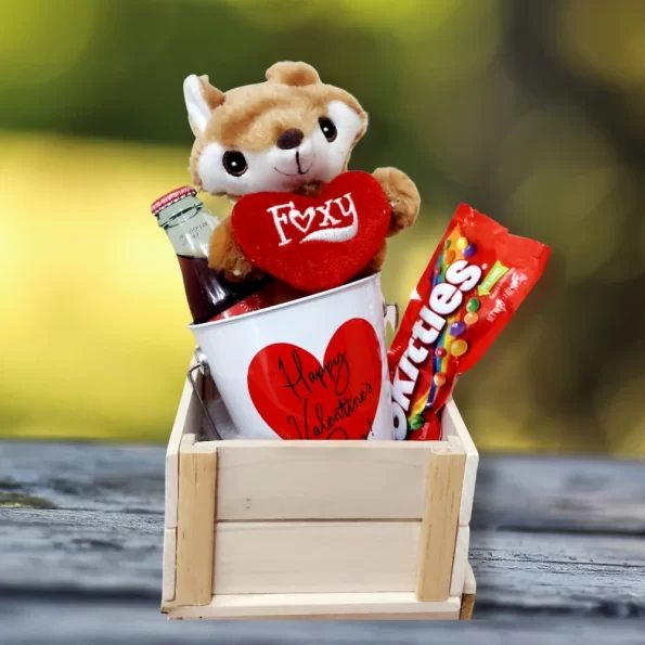 Valentine’s Cute Fox Gift Basket